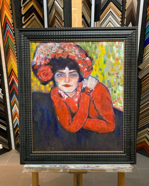 schilderij inlijsten, The Wait (Margot) van Picasso ingelijst