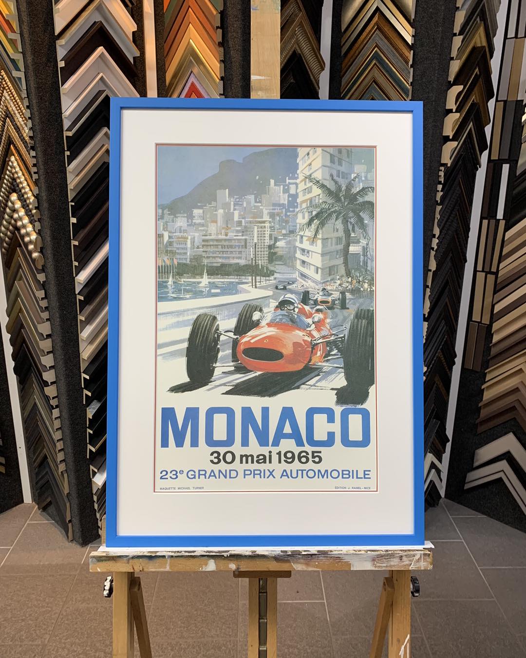 Monaco 1969 ingelijst, framed, formula 1 fan, cadeau