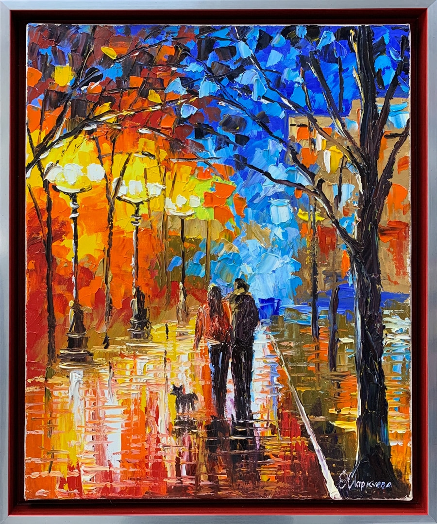 paletteknife painting, schilderij, floating frame, Atelier Pantazi